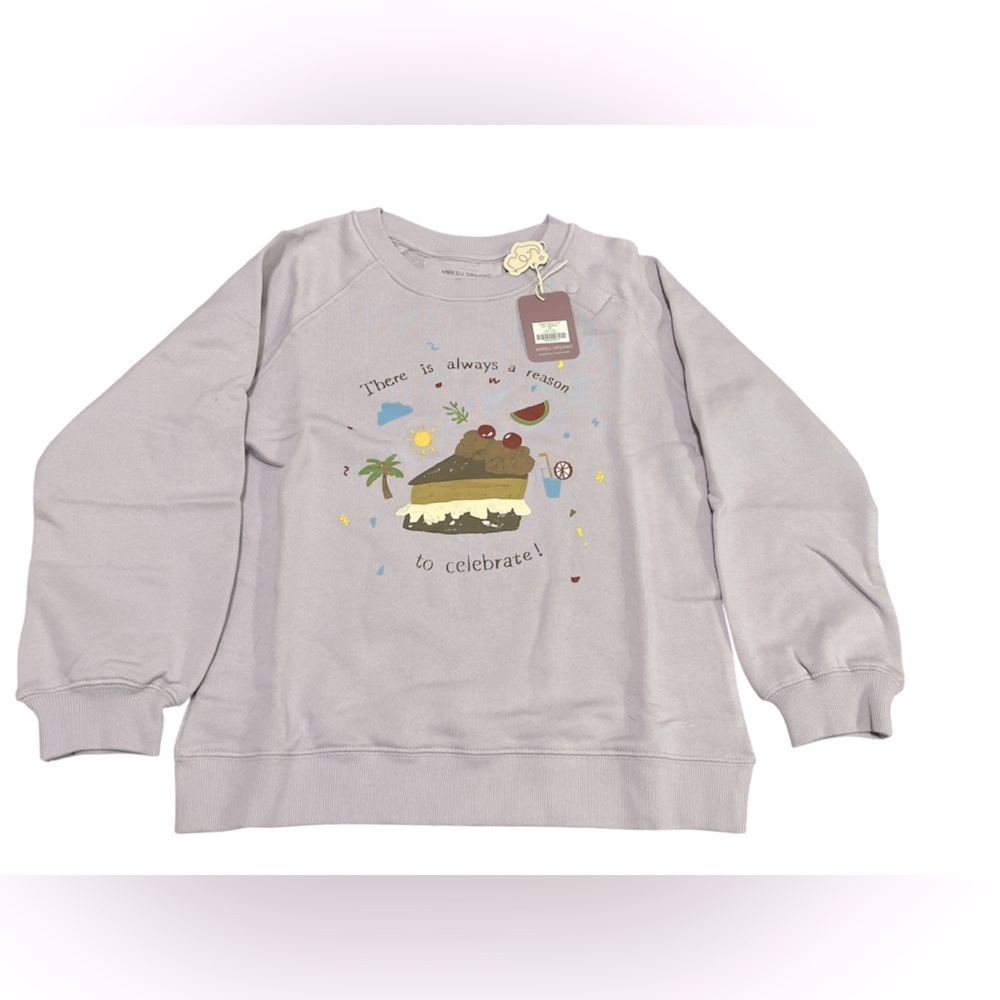 2 for $14 Toddler organic cotton crewneck sweatshirt iris size 4-5T